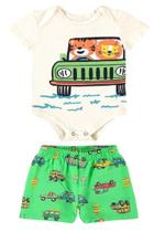 Conjunto Body Com Bermuda Bebê Menino Bichinhos Conjunto Body Com Bermuda Bebê Menino Bichinhos