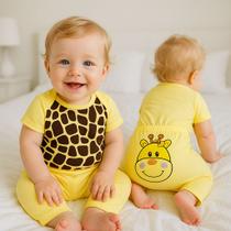 Conjunto Body Com Calça Bebê Menino ou Menina Unissex Estampa Girafinha no Bumbum Tamanho de 01 a 04 Meses - Conjunto Body Com Calça Bebê Menino ou Menina Unissex Estampa Girafinha no Bumbum Tamanho de 01 a 04 Meses -