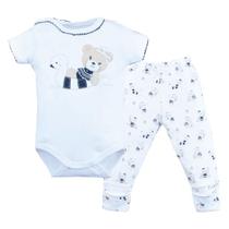 Conjunto Body Com Culote Bebê Menina Algodão Bordado Upi Uli