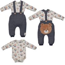 Conjunto Body Com Culote Bebê Menino Jeremiah Ursinho