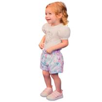 Conjunto Body Cotton Pérola Short Cetim Kukiê Conjunto Body Cotton Pérola Short Cetim Kukiê