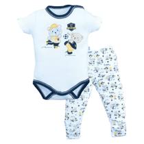 Conjunto Body Culote Bebê Menino Algodão Estampado Upi Uli