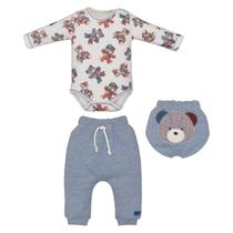 Conjunto Body Culote Bebê Menino Montebello Duda Upi Uli - Conjunto Body Culote Bebê Menino Montebello Duda Upi Uli -