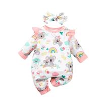 Conjunto Body e Bandana de Coala para Bebê Recém-nascida (1-12 Meses) - Primavera/Outono Conjunto Body e Bandana de Coala para Bebê Recém-nascida (1-12 Meses) - Primavera/Outono