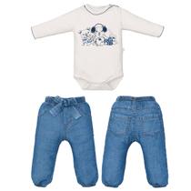 Conjunto Body E Calça Bebê Menina Algodão Estampado Upi Uli Conjunto Body E Calça Bebê Menina Algodão Estampado Upi Uli