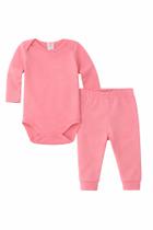 Conjunto Body e Calça Ribana Rosa Bebê Caramell Kids - G
