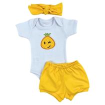 Conjunto Body e Calça Roupa de Bebê Menina Frutinha Temático Mêsversário Melancia Maça Abacaxi c17660