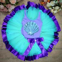 Conjunto Body e Saia de Tule Infantil Juvenil Fantasia Carnaval Halloween Princesa Sereia Conjunto Body e Saia de Tule Infantil Juvenil Fantasia Carnaval Halloween Princesa Sereia