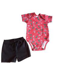 Conjunto Body e Short Bichos Vermelho