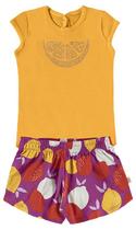 Conjunto Body e Short Limões Cor Amarelo Dark