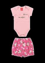 Conjunto Body e Shorts Kely e Kety Rosa Bebê M
