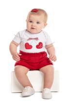 Conjunto Body e Shorts Laço Aplicado Patch Bordado Cerejinha