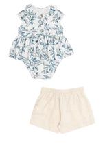 Conjunto Body em com Shorts em Malha Texturizada kiki Xodó Cor:AzulTamanho:P Conjunto Body em com Shorts em Malha Texturizada kiki Xodó Cor:AzulTamanho:P