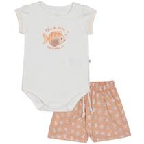 Conjunto Body em Suedine e Shorts em Laise com forro - Nini Bambini
