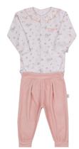 Conjunto Body Estampado Calça Laranja Pastel Plush Letut