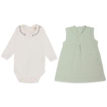 Conjunto Body Gola e Vestido Tricot e Suedine - Esquilinhas - Mini & Co.