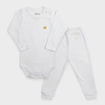 Conjunto Body Infantil Manga Longa em Malha Canelada - Baby Duck