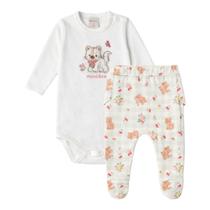 Conjunto Body M/L e Mijão Babadinho Suedine - Gatinhas - Mini & Co. Tamanho:G