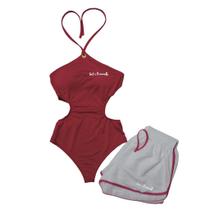 Conjunto Body Maiô Com Bojo, Refletivo + Short Tactel liso Conjunto Body Maiô Com Bojo, Refletivo + Short Tactel liso