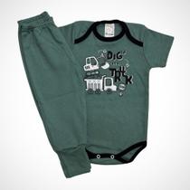 Conjunto Body Manga Curta e Calça Davi Tamanho M