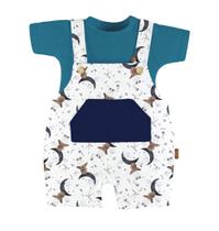 Conjunto Body Manga Curta e Jardineira, varias cores - 2 Peças Conjunto Body Manga Curta e Jardineira, varias cores - 2 Peças