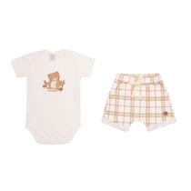 Conjunto Body Manga Curta e Shorts Barra Virada Suedine - Forest - Mini & Co. Tamanho:P Conjunto Body Manga Curta e Shorts Barra Virada Suedine - Forest - Mini & Co. Tamanho:P
