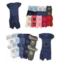 Conjunto Body Manga Curta e Shorts Bordados de Malha Frente e Trás Conjunto Body Manga Curta e Shorts Bordados de Malha Frente e Trás