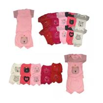 Conjunto Body Manga Curta e Shorts Bordados de Malha Frente e Trás Conjunto Body Manga Curta e Shorts Bordados de Malha Frente e Trás