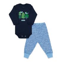 Conjunto Body Manga Longa Baby Duck Comfort Bosque Bird Marinho