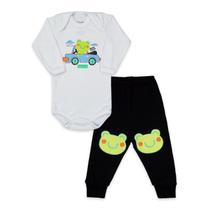 Conjunto Body Manga Longa Baby Duck Comfort Sapo Car Branco Conjunto Body Manga Longa Baby Duck Comfort Sapo Car Branco