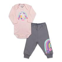 Conjunto Body Manga Longa Baby Duck Comfort Unicornio Luz Rosa Conjunto Body Manga Longa Baby Duck Comfort Unicornio Luz Rosa