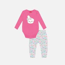 Conjunto Body Manga Longa Coelhinha E Calça Moletom Bebê Menina Kyly 1000712 Rosa Conjunto Body Manga Longa Coelhinha E Calça Moletom Bebê Menina Kyly 1000712 Rosa