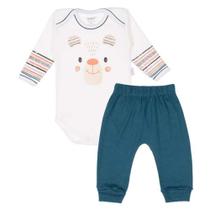 Conjunto Body Manga Longa com Calça Urso