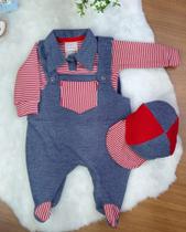 Conjunto Body Manga Longa com Jardineira Chaves 03 Peças - HAPPY BABY