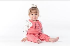 Conjunto body manga longa com Jardineira Coelha