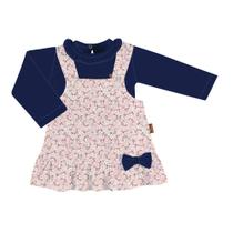 Conjunto Body Manga Longa e Jardineira Salopete - 2 Peças
