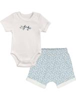 Conjunto Body Manga Longa e Short Hora de Brincar Passarinhos - Bibe