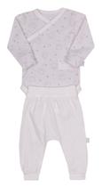 Conjunto Body Manga Longa Urso e Calça Offwhite Letut