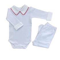 Conjunto Body Masculino com Viés Vermelho para Bebê Conjunto Body Masculino com Viés Vermelho para Bebê