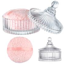 Conjunto Body Powder Puff HONSIO Extra Large com recipiente