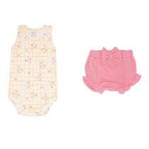 Conjunto Body Regata e Cobre Fraldas Punho Babadinho e Laço - Passarinhos - Mini & Co. Tamanho:GG Conjunto Body Regata e Cobre Fraldas Punho Babadinho e Laço - Passarinhos - Mini & Co. Tamanho:GG