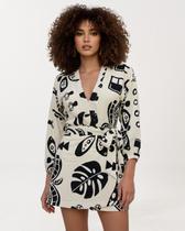 Conjunto Body Saia Short Decote V Manga Boho Chic Sofisticado Elegante Moderno Look Moda Confortável - - Meimi