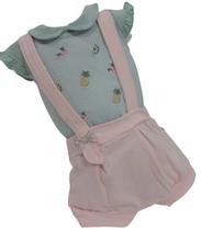 Conjunto Body + Shorts Suspensório Bebê Menina Paraiso 13894 Conjunto Body + Shorts Suspensório Bebê Menina Paraiso 13894