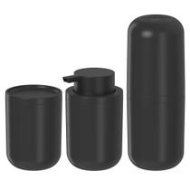 Conjunto Bold de 3 Peças para Banheiro Preto - Ou Conjunto Bold de 3 Peças para Banheiro Preto - Ou