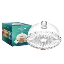 Conjunto Boleira Base e Tampa De Vidro Petala De Jasmin Vitazza Conjunto Boleira Base e Tampa De Vidro Petala De Jasmin Vitazza