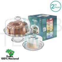 Conjunto Boleira com Pé e Queijeira de Vidro Vitazza para Mesa Posta e Ocasiões Especiais: Praticidade e Estilo Sustentável na Organização e Decoração