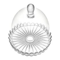 Conjunto Boleira Prato e Tampa De Vidro 32cm Petalas De Jasmin Porta Bolo Vitazza Conjunto Boleira Prato e Tampa De Vidro 32cm Petalas De Jasmin Porta Bolo Vitazza