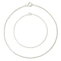 Conjunto Bolinha Pulseira E Colar Prata Legitima 925 Conjunto Bolinha Pulseira E Colar Prata Legitima 925