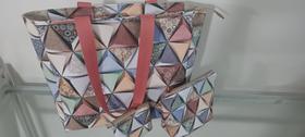Conjunto bolsa carteira triangular