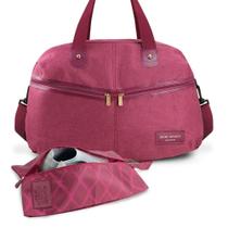 Conjunto Bolsa De Viagem Com Porta Sapato Jacki Design Vinho